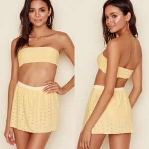 Dippin Daisys Yellow Eyelet Skirt Bikini Bottom